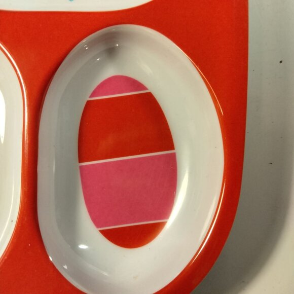 Cynthia Rowley Toddler Plate 4 section kids Pink falmingo Ladybug Melamine - Picture 5 of 7